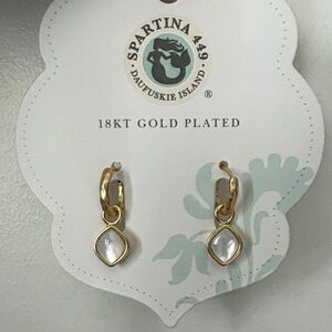 Spartina 449 Drop Hoop Earrings Mother of Pearl